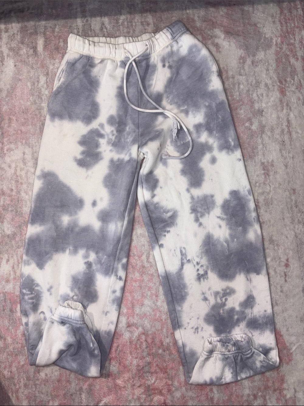 Aeropostale Gray/Blue & White Tie-Dye Joggers